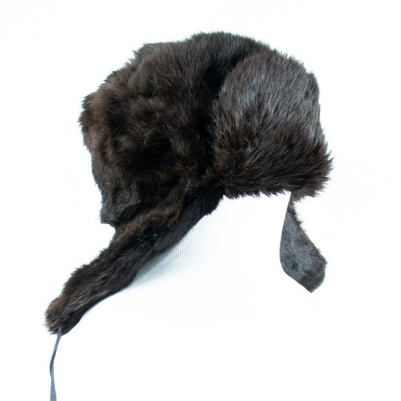 Mink Russian Ushanka Hat Unisex Dark Brown main image 4